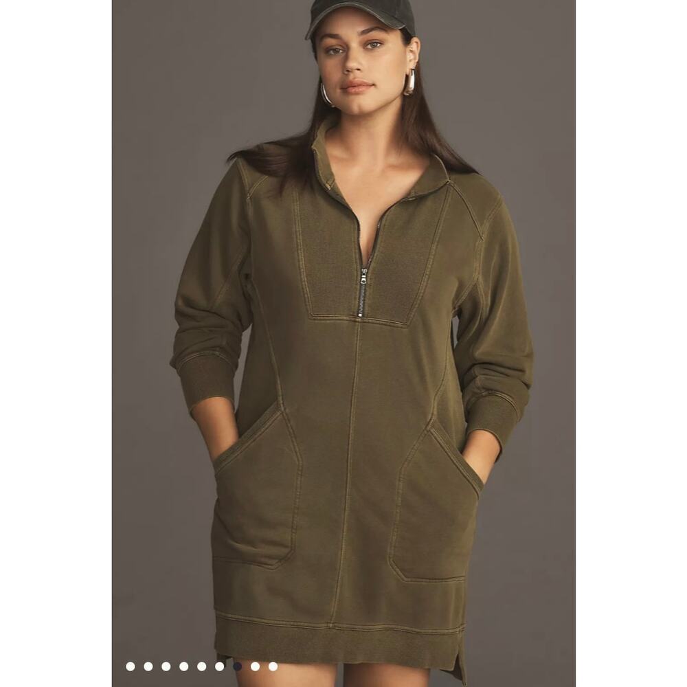 Daily Practice Sweatshirt Dress,  Green/Olive, Medium - Picture 2 of 8
